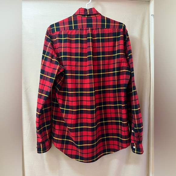 ⚪️ Ralph Lauren Red Plaid Button Up Shirt Size Medium Casual Classic - Picture 7 of 7